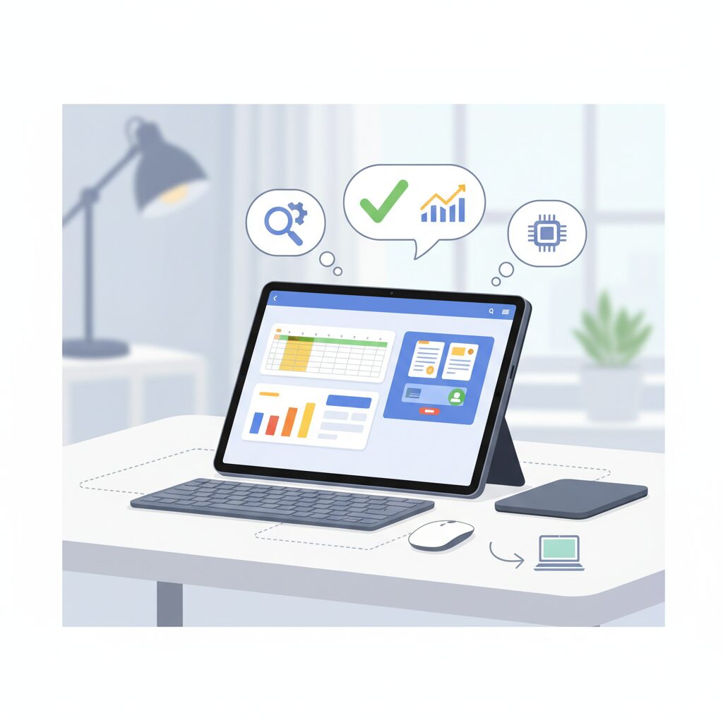 中身をチェック：処理性能や画面サイズは仕事に足りる？ のイメージ