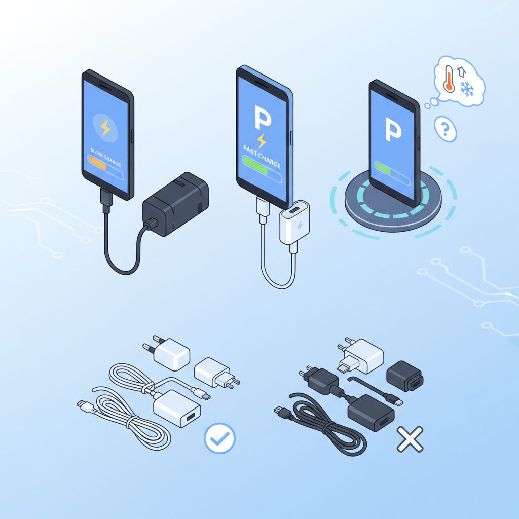 充電器選びで差が出る理由：純正とサードパーティの違い のイメージ